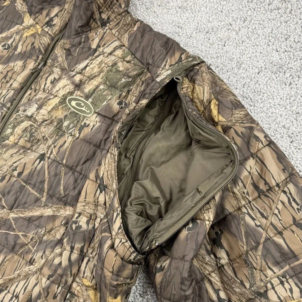 Drake Waterfowl Jacket Men's 2XL Mossy Oak Camo Convertible Vest Puffer Outdoors